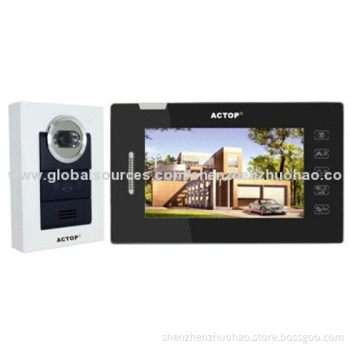 New Arrival 7-inch Touch Button Photo Memory Sip Video Doorphone, Clear Voice and Image China